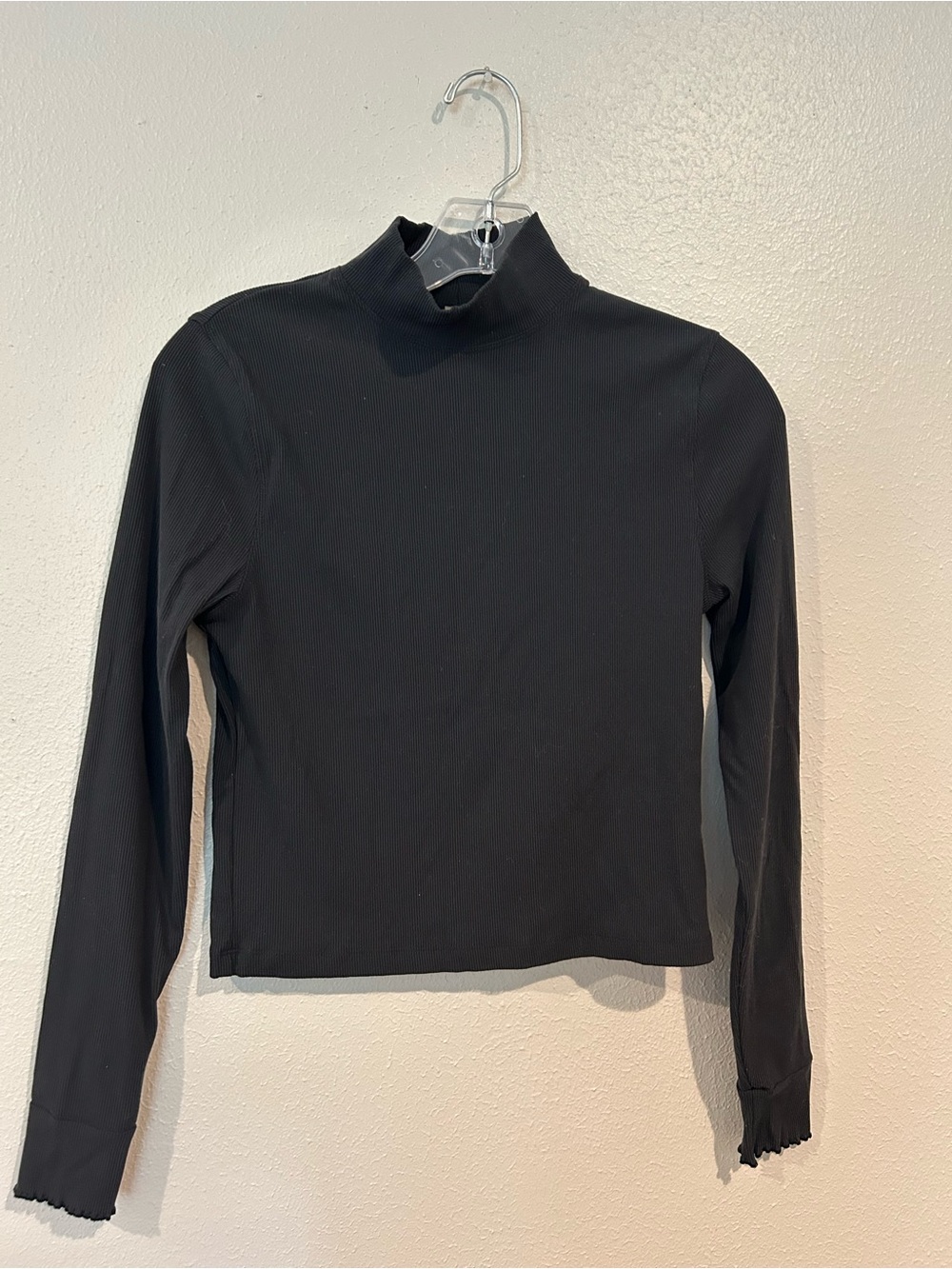 Outdoor Voices Black Long Sleeve Mock Neck Top